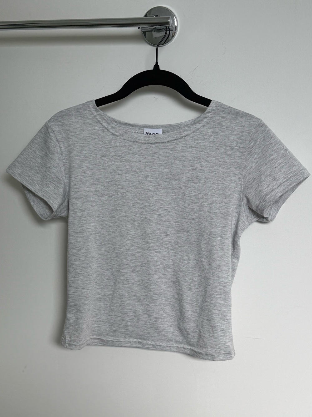 Princess Polly Heather Gray Crop Tee